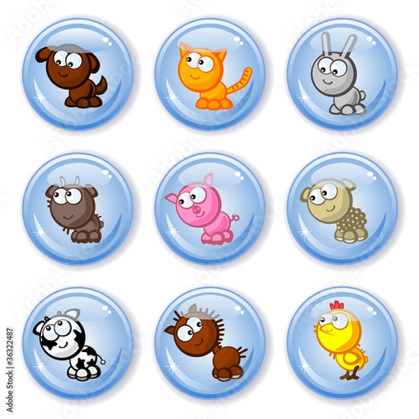 Obraz buttons farm pets