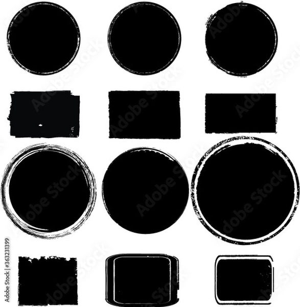 Fototapeta Grunge post Stamps Collection, Circles. Banners, Insignias , Logos, Icons, Labels and Badges Set . vector distress textures.blank shapes.