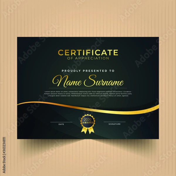 Fototapeta Abstract certificate of award template design