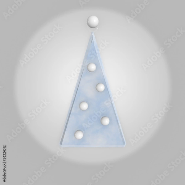 Obraz Abstract Christmas tree with 3D elements