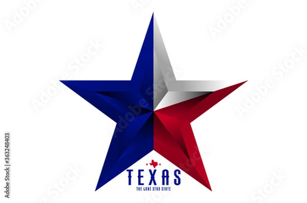 Fototapeta Texas star with nickname The Lone Star State, Vector EPS 10.	