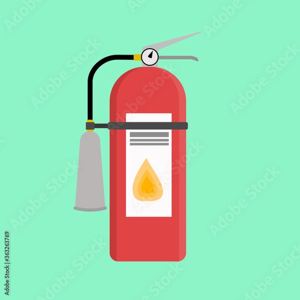 Fototapeta Red fire extinguisher with directional foam for extinguishing fires