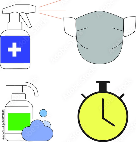 Fototapeta Corona Precaution Vector Design 