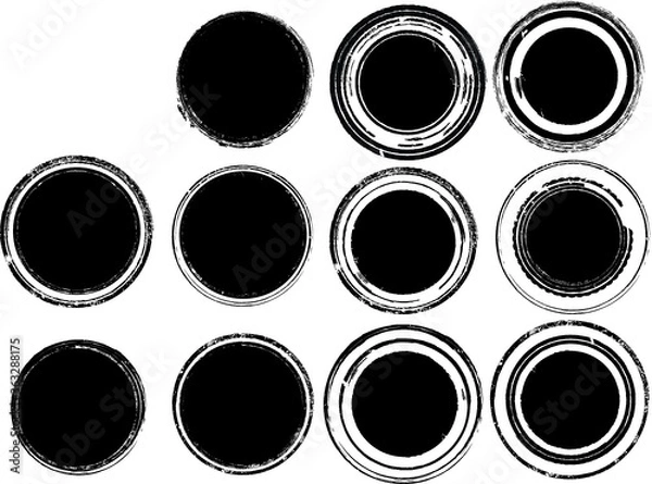 Fototapeta Grunge post Stamps Collection, Circles. Banners, Insignias , Logos, Icons, Labels and Badges Set . vector distress textures.blank shapes.