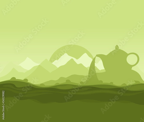 Obraz Landscape on a theme green tea