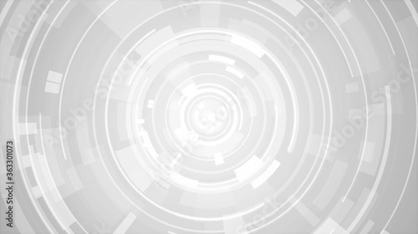 Fototapeta Circle white gray bright technology Hi-tech background. Abstract graphic digital future concept design.