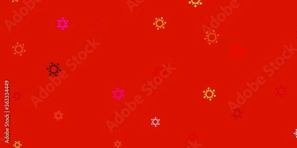 Fototapeta Light multicolor vector texture with disease symbols.