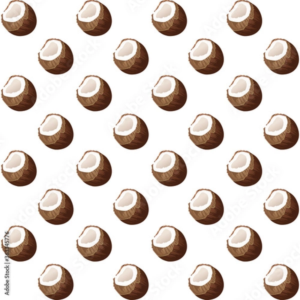 Fototapeta fresh coconuts fruits summer pattern