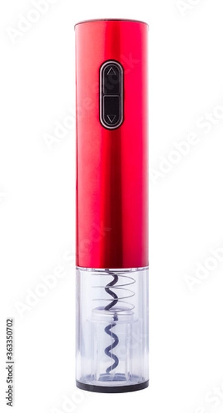 Obraz Red Electric corkscrew on white background. Isolated object