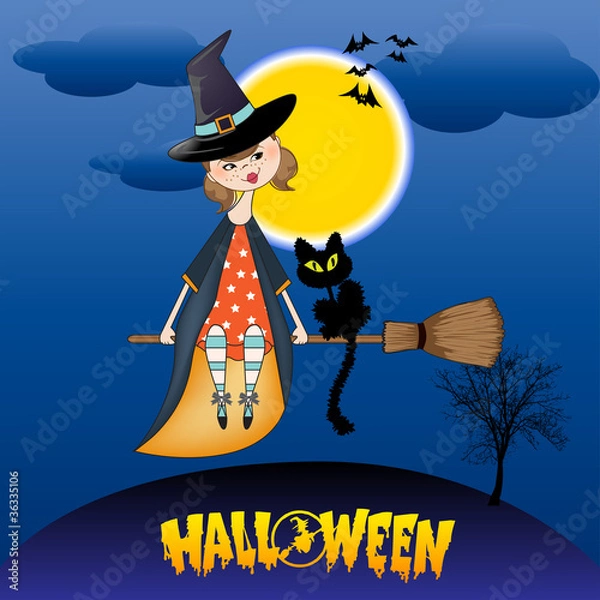 Fototapeta Halloween witch background
