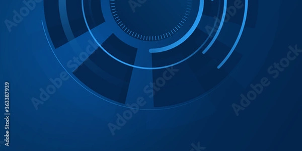 Obraz Blue background with modern geometric circle shape background