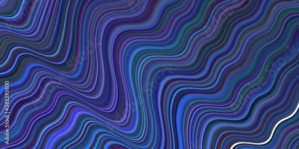 Fototapeta Light BLUE vector pattern with curved lines.