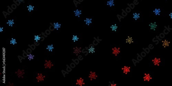 Obraz Dark blue, red vector template with flu signs.