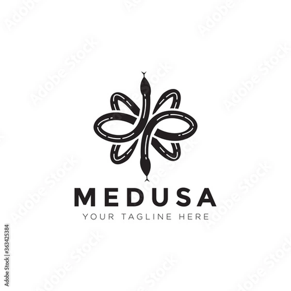 Obraz medusa logo, creative  Infinity snake vector