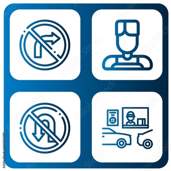 Fototapeta signage simple icons set