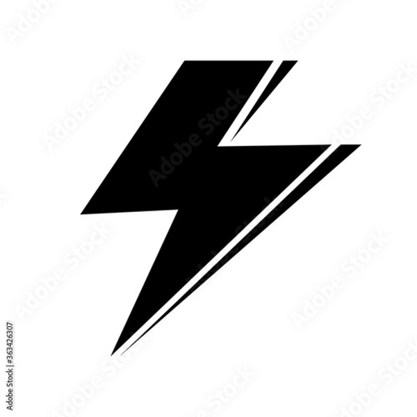 Fototapeta Black and White Thunder Logo Vector Design For Logo, Icon, Graphic Resource, Business, and Design
