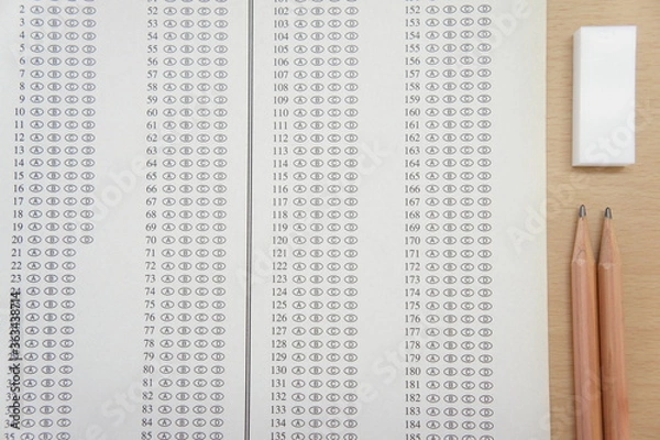 Fototapeta unmarked optical answer sheet