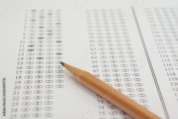 Fototapeta marked optical answer sheet