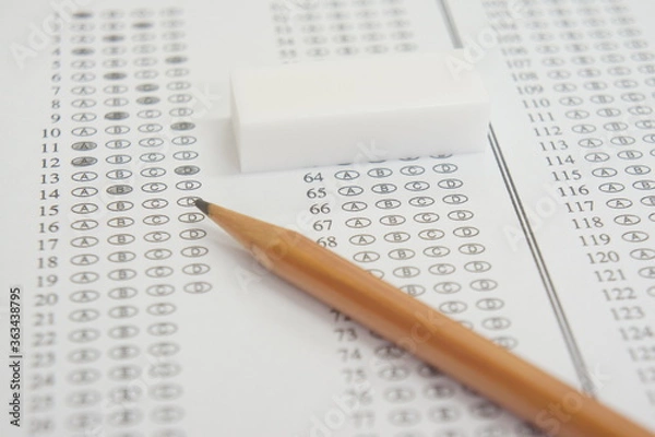 Fototapeta marked optical answer sheet