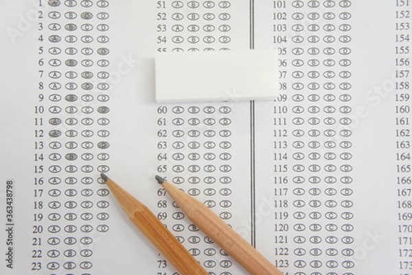 Fototapeta marked optical answer sheet