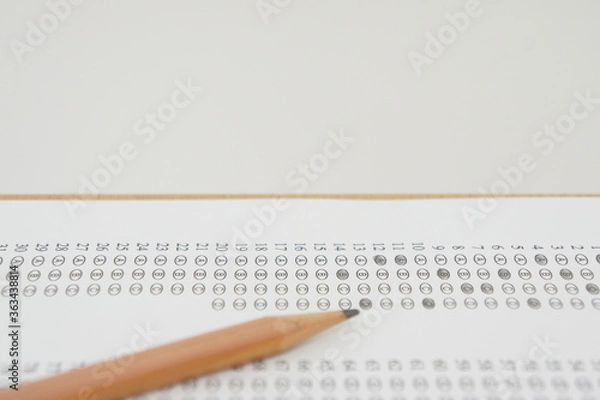 Fototapeta marked optical answer sheet
