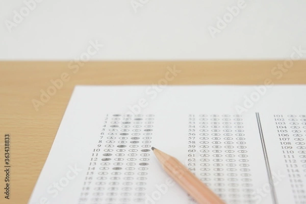 Fototapeta marked optical answer sheet