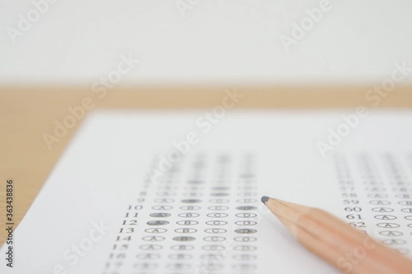 Fototapeta marked optical answer sheet
