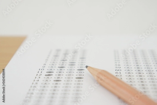 Fototapeta marked optical answer sheet
