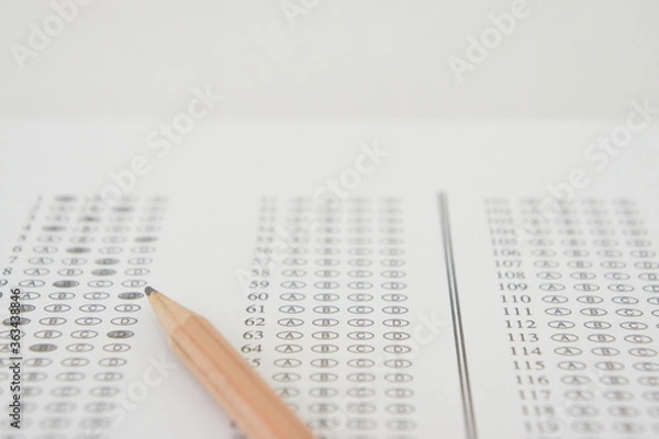 Fototapeta marked optical answer sheet