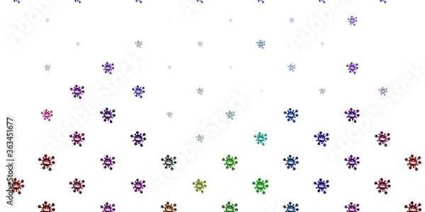 Fototapeta Light multicolor vector template with flu signs.
