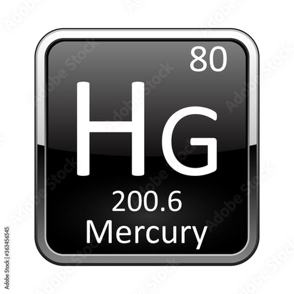 Obraz The periodic table element Mercury. Vector illustration