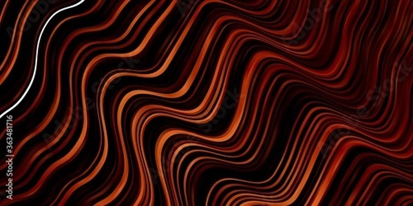 Fototapeta Dark Orange vector backdrop with bent lines. Gradient illustration in simple style with bows. Template for cellphones.