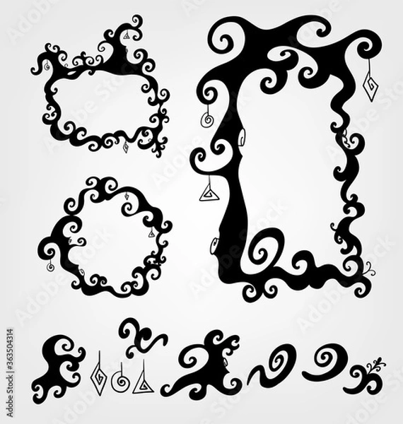 Fototapeta vector swirly frames and design elements