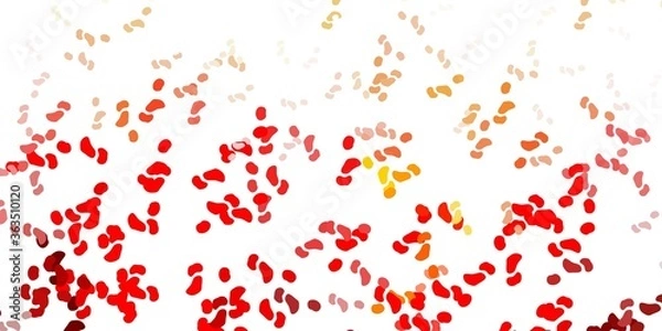 Fototapeta Light red, yellow vector backdrop with chaotic shapes.