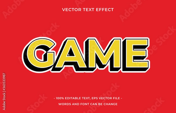 Fototapeta Game editable text effect