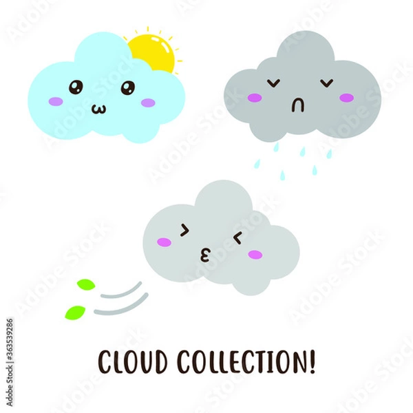 Fototapeta various cloud collection vector design