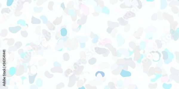 Fototapeta Light pink, blue vector texture with memphis shapes.