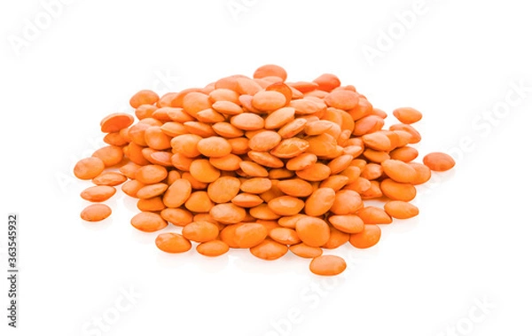 Obraz Pile lentil isolated on white background