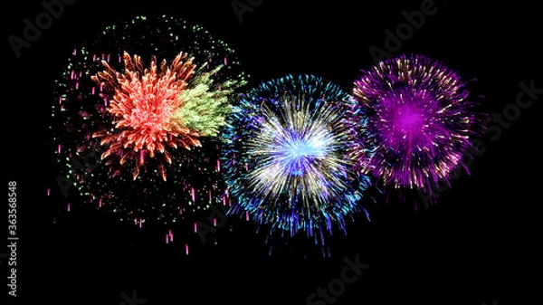 Obraz Brightly colored fireworks