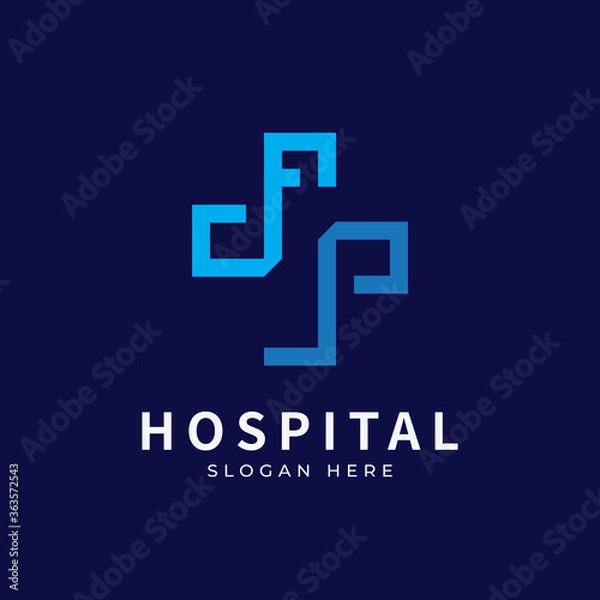 Fototapeta Health logo with initial letter FL, L F, F L logo designs concept. Medical health-care logo designs template.