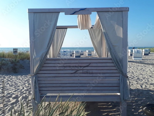Fototapeta bench on the beach