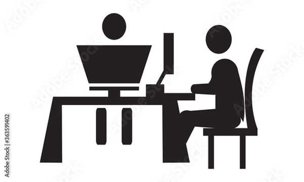 Fototapeta Office co working icon. vector graphics 