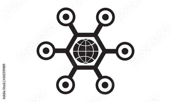 Fototapeta Social networking icon. vector graphics 