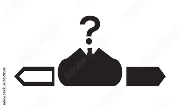 Fototapeta Business Decision 
Making Confusion Icon. vector graphics 