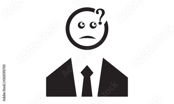 Obraz Confusion expression icon. vector graphics 