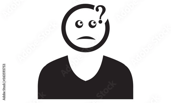 Obraz Confusion expression icon. vector graphics 