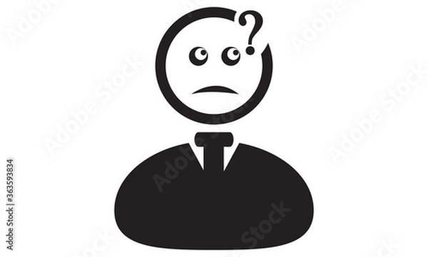 Obraz Confusion expression icon. vector graphics 