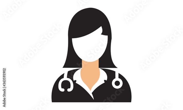 Obraz Female Doctor Icon. vector graphics 