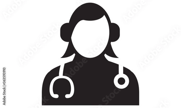 Obraz Female Doctor Icon. vector graphics 