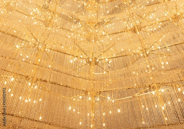 Fototapeta Wall of chandelier lights
